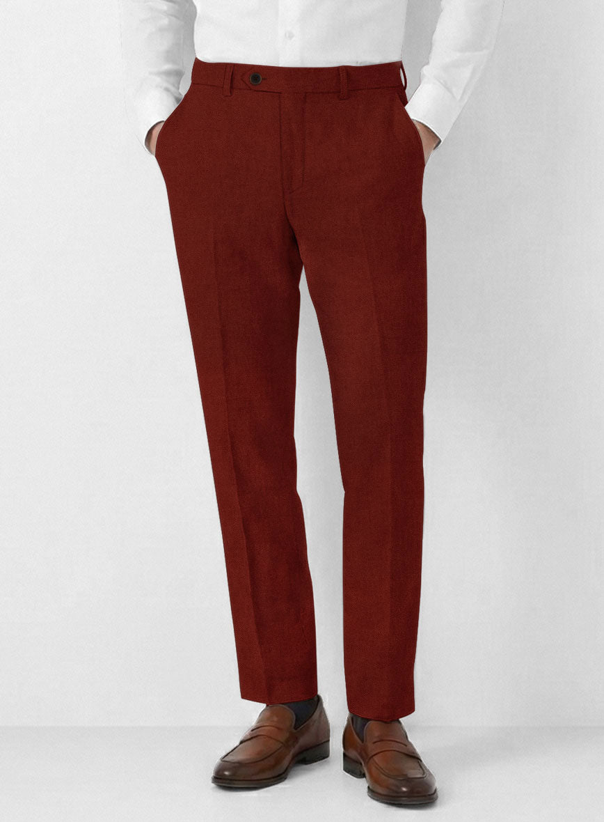 Solbiati Art Du Lin Rustic Red Linen Pants - StudioSuits