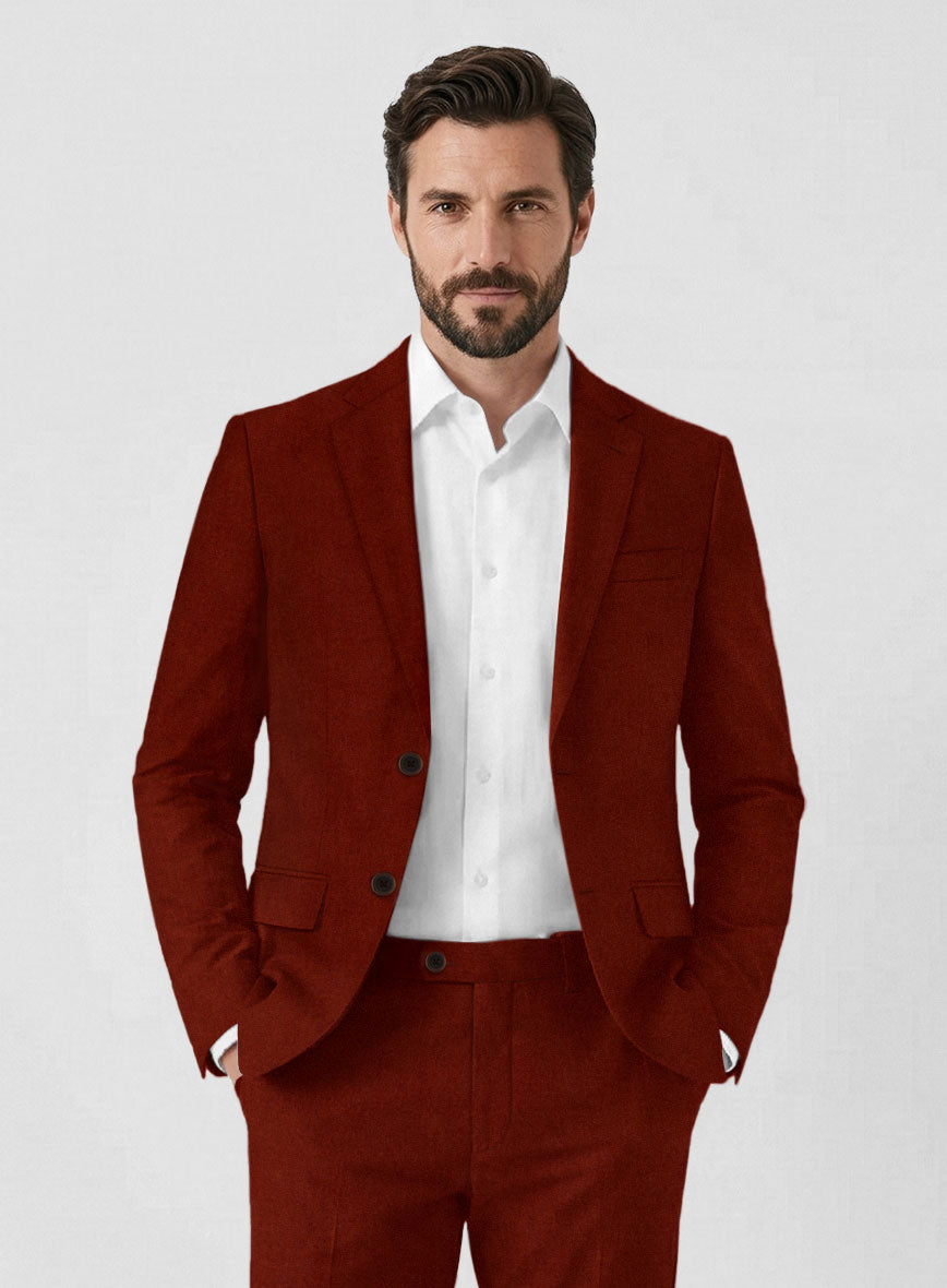 Solbiati Art Du Lin Rustic Red Linen Suit - StudioSuits