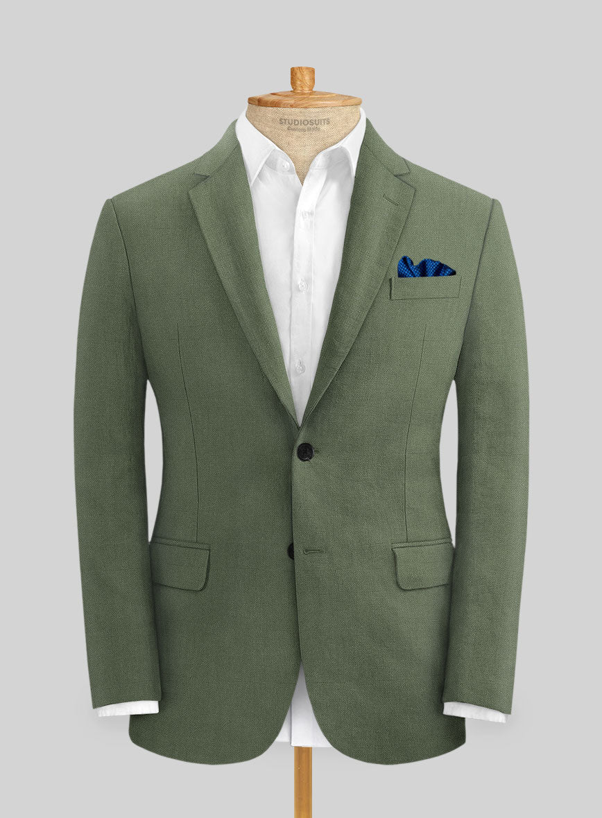 Solbiati Art Du Lin Sage Green Linen Suit - StudioSuits