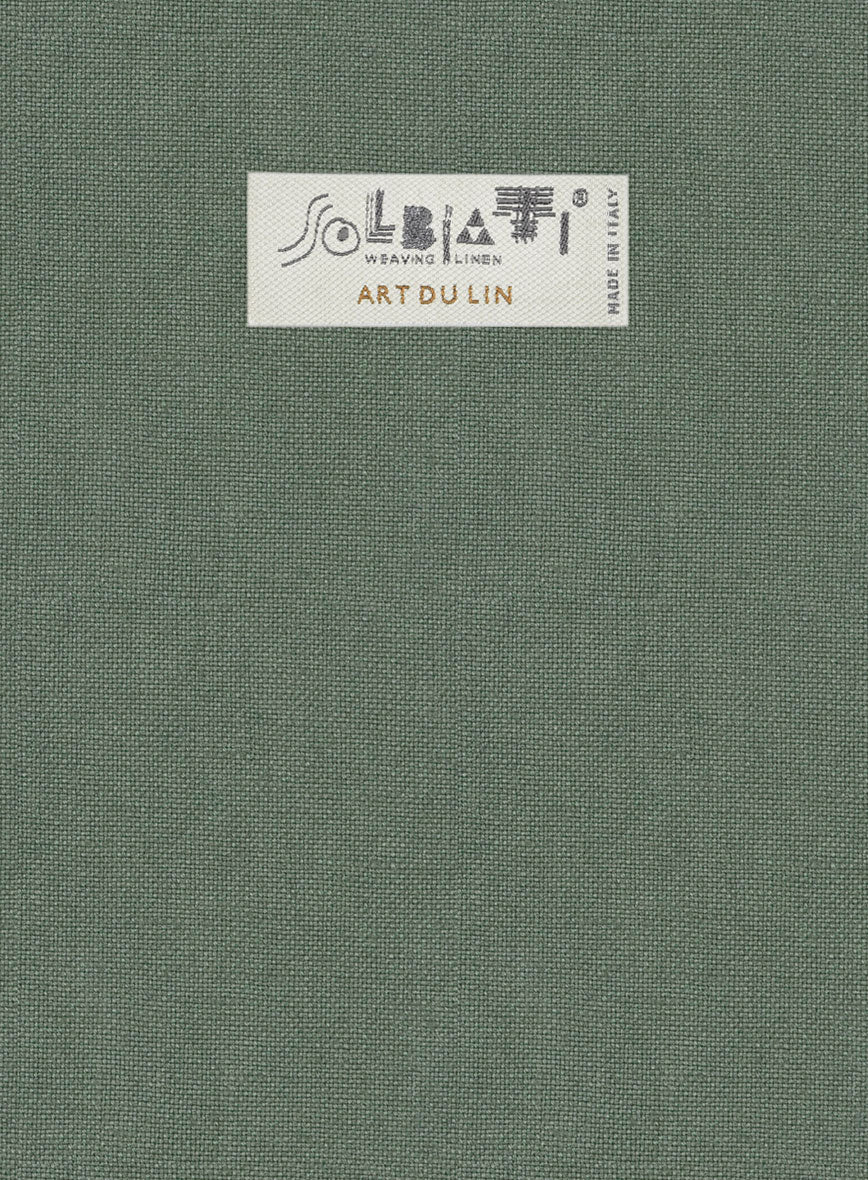 Solbiati Art Du Lin Sage Green Linen Suit - StudioSuits