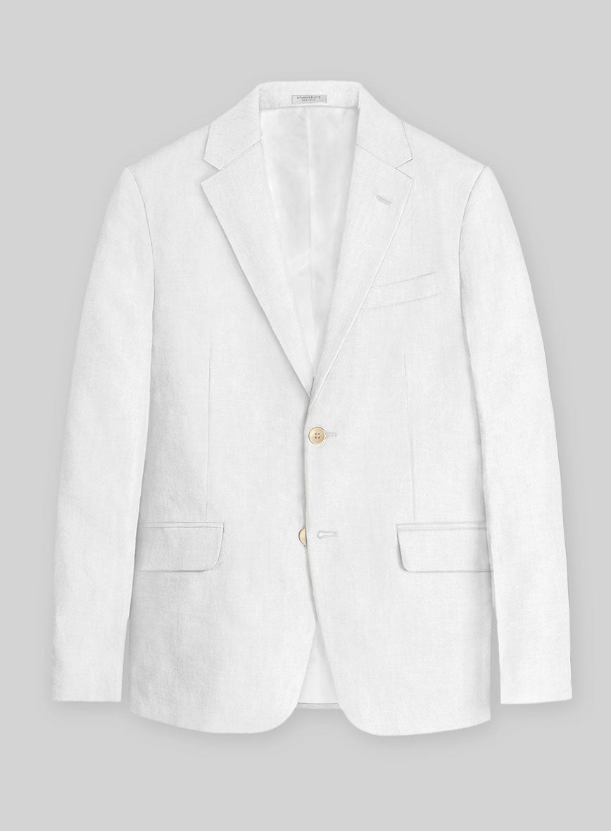 Solbiati Art Du Lin White Linen Jacket - StudioSuits