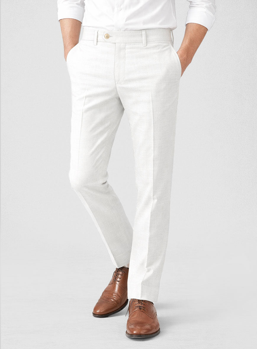 Solbiati Art Du Lin White Linen Pants - StudioSuits