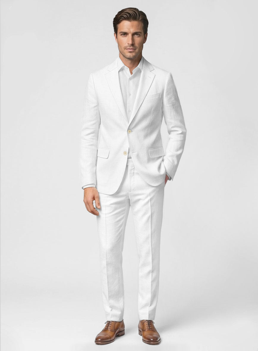 Solbiati Art Du Lin White Linen Suit - StudioSuits