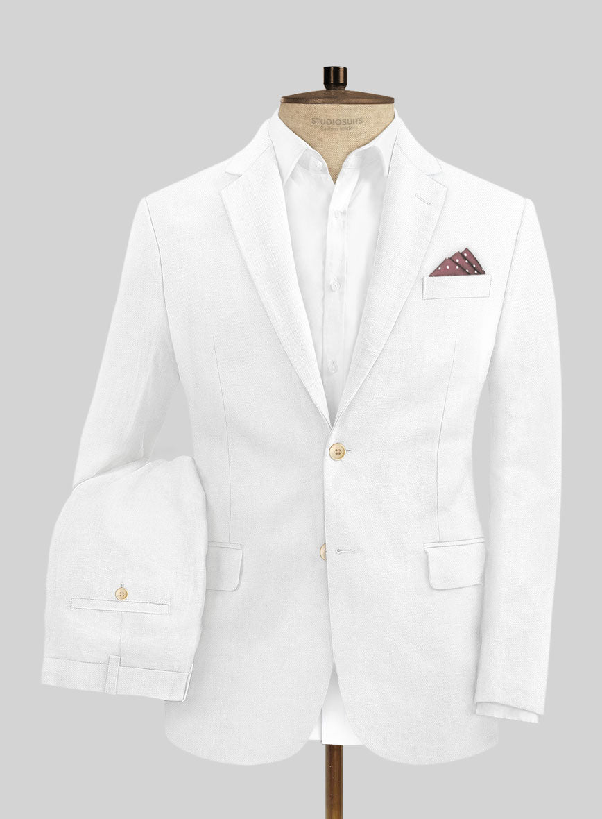 Solbiati Art Du Lin White Linen Suit - StudioSuits