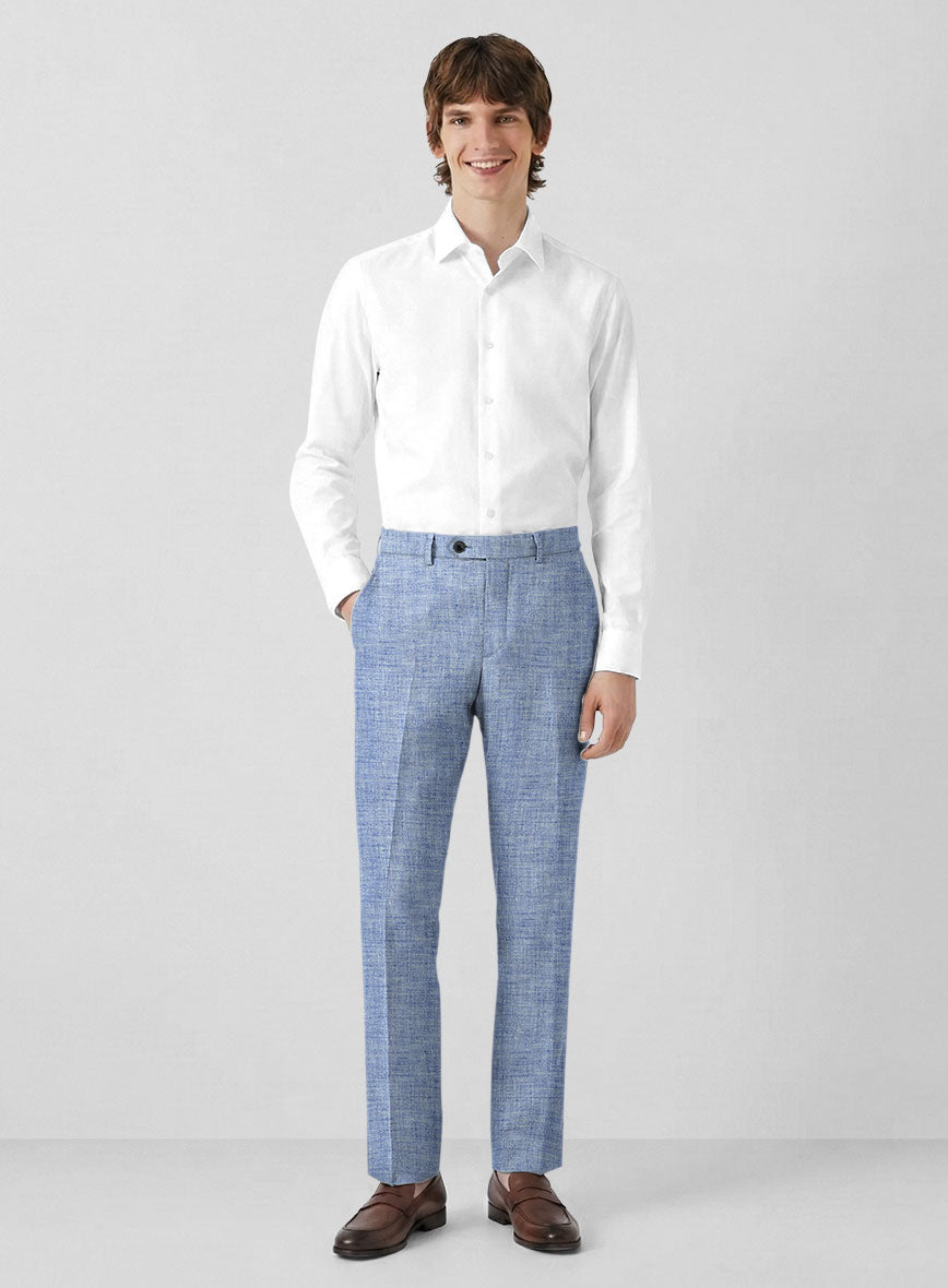 Solbiati Artic Blue Linen Pants - StudioSuits