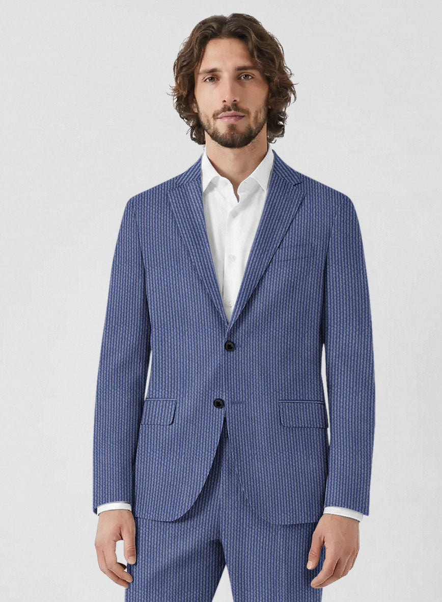Solbiati Azure Blue Seersucker Suit - StudioSuits