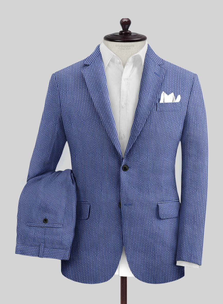 Solbiati Azure Blue Seersucker Suit - StudioSuits