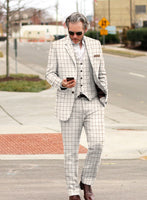 Solbiati Beige Checks Linen Suit - StudioSuits