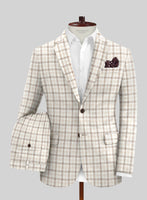 Solbiati Beige Checks Linen Suit - StudioSuits
