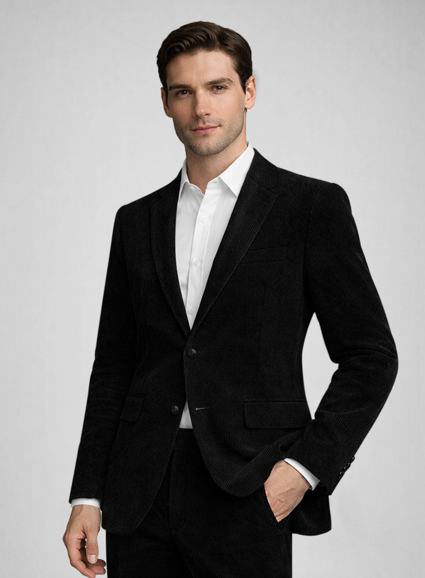 Solbiati Black Corduroy Jacket - StudioSuits