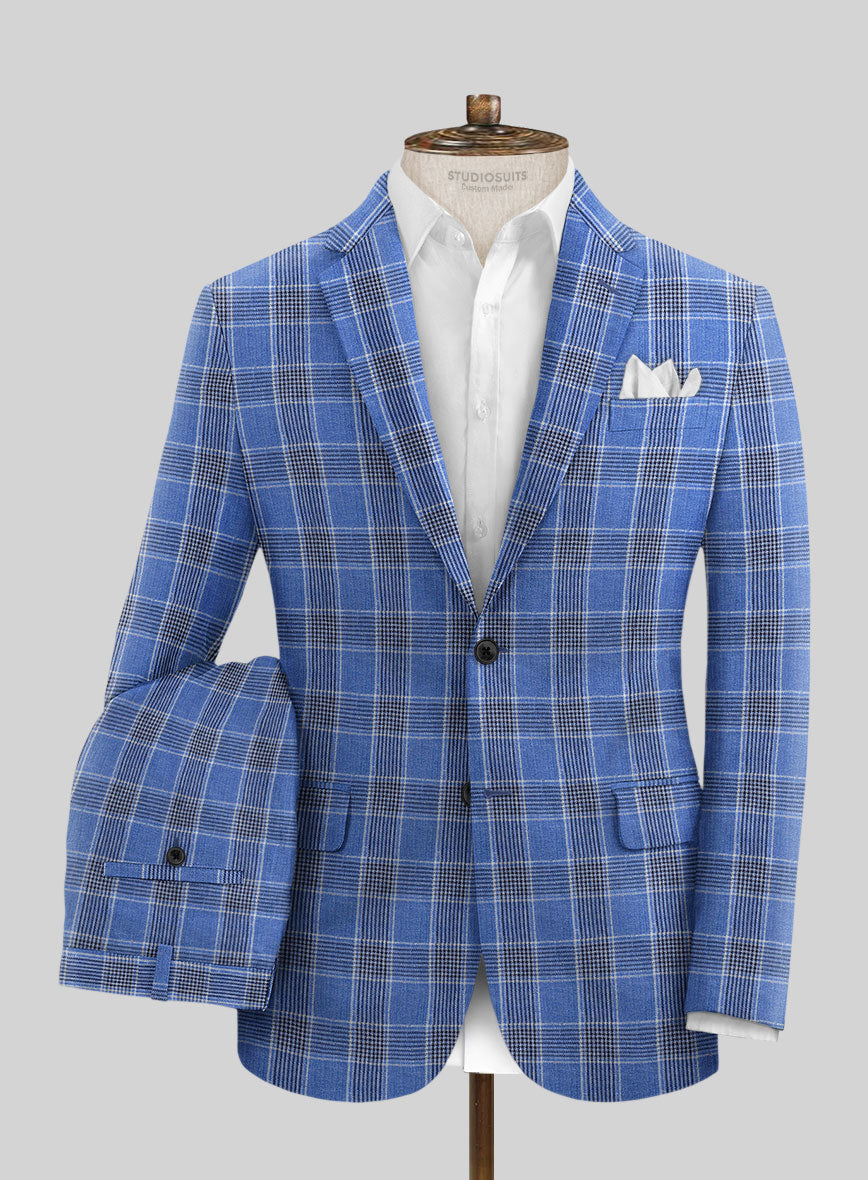 Solbiati Blue Checks Linen Suit - StudioSuits