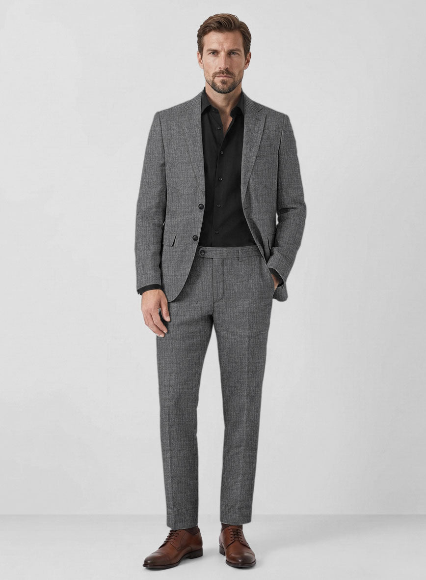 Solbiati Blue Gray Check Linen Suit - StudioSuits