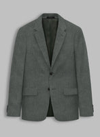 Solbiati Blue Green Herringbone Linen Jacket - StudioSuits