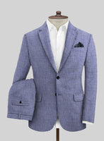 Solbiati Blue Houndstooth Linen Suit - StudioSuits