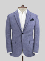 Solbiati Blue Houndstooth Linen Suit - StudioSuits