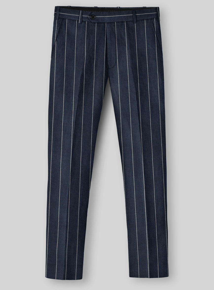 Solbiati Blue Wide Stripe Linen Suit - StudioSuits