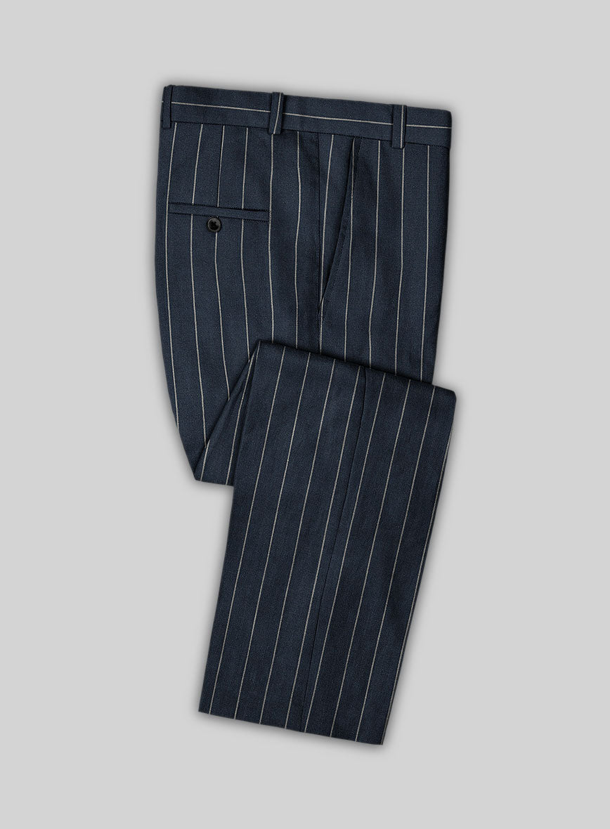 Solbiati Blue Wide Stripe Linen Suit - StudioSuits