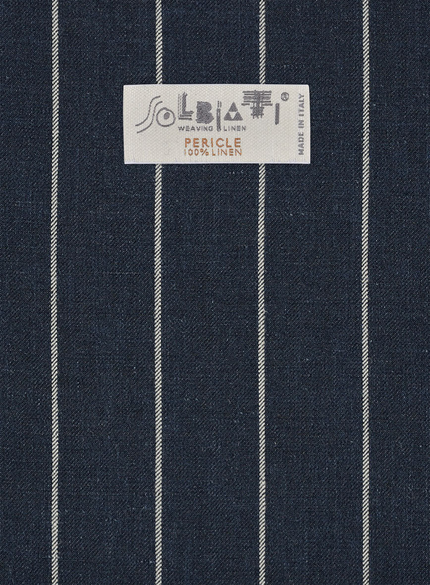 Solbiati Blue Wide Stripe Linen Suit - StudioSuits