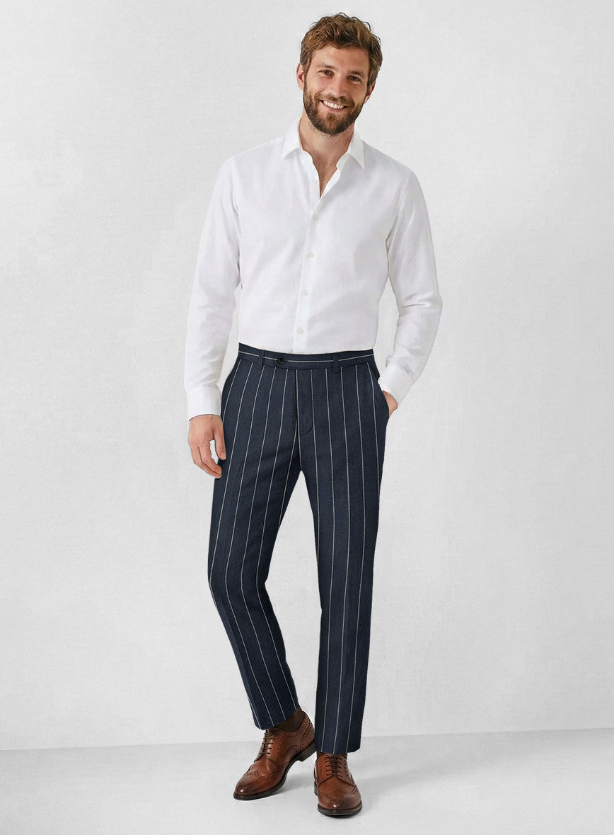Solbiati Blue Wide Stripe Linen Suit - StudioSuits