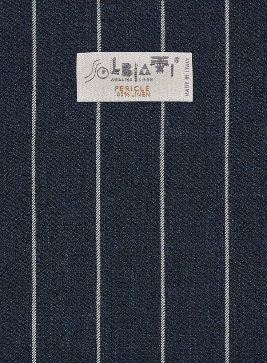 Solbiati Blue Wide Stripe Linen Suit - StudioSuits