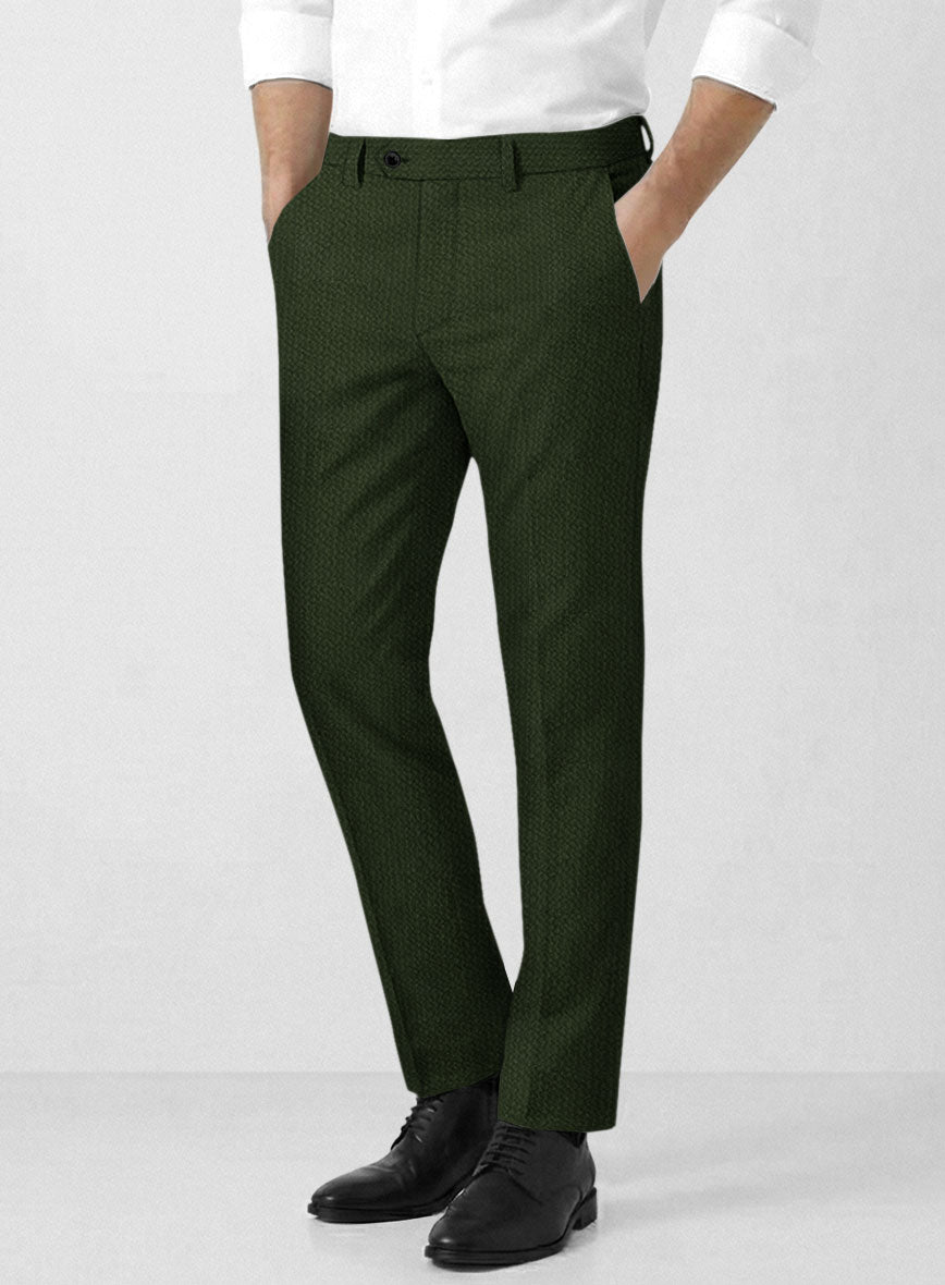 Solbiati Bottle Green Seersucker Pants - StudioSuits