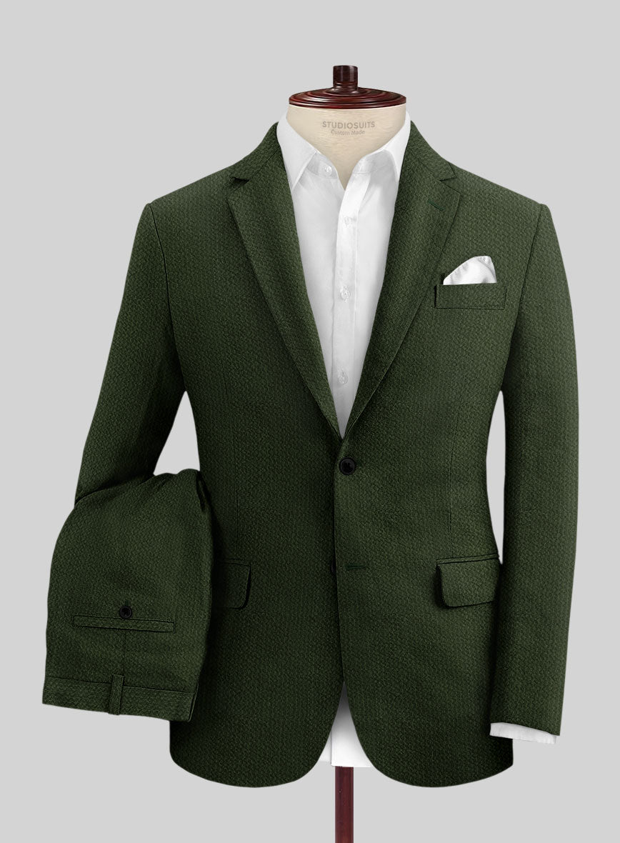 Solbiati Bottle Green Seersucker Suit - StudioSuits