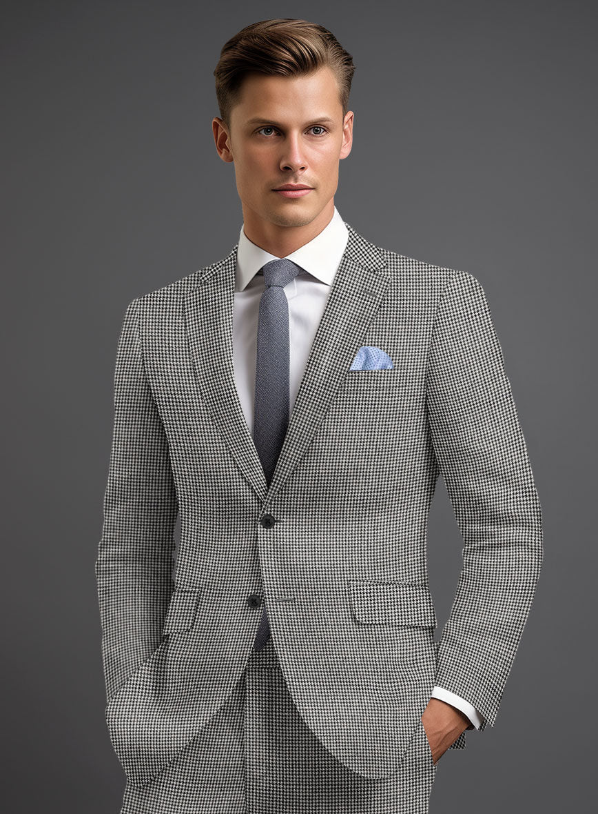 Solbiati BW Houndstooth Linen Jacket - StudioSuits