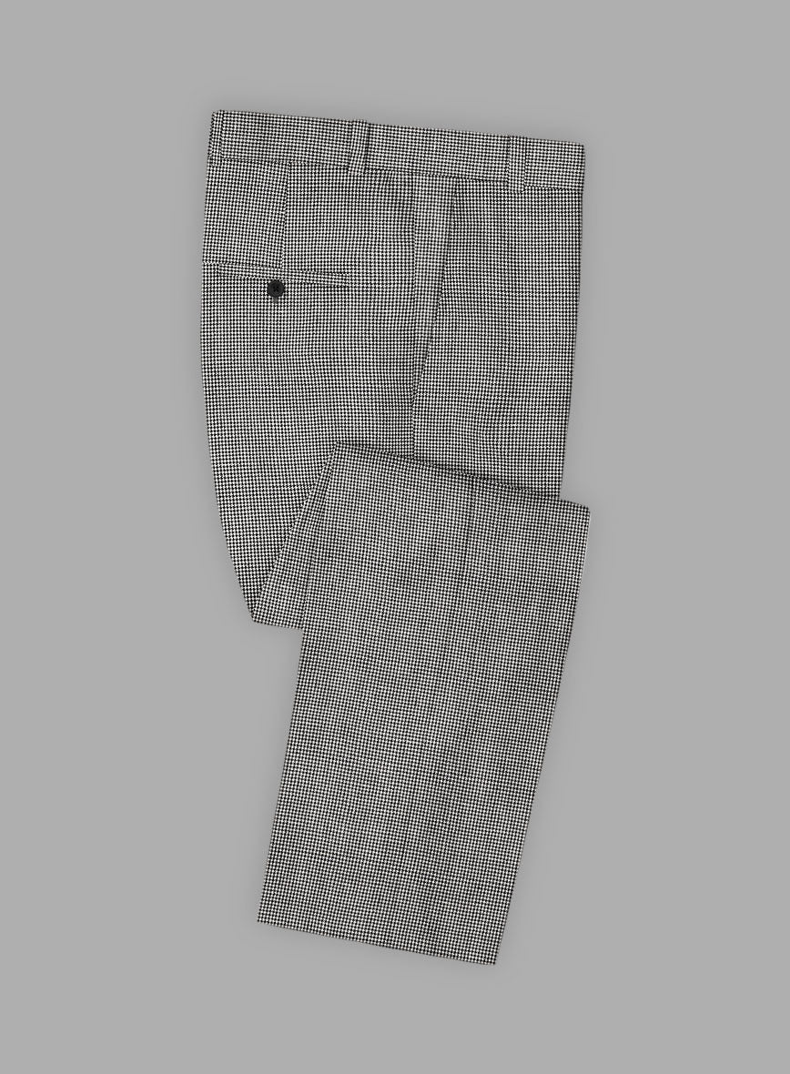 Solbiati BW Houndstooth Linen Pants - StudioSuits