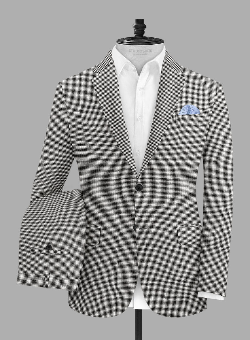 Solbiati BW Houndstooth Linen Suit - StudioSuits