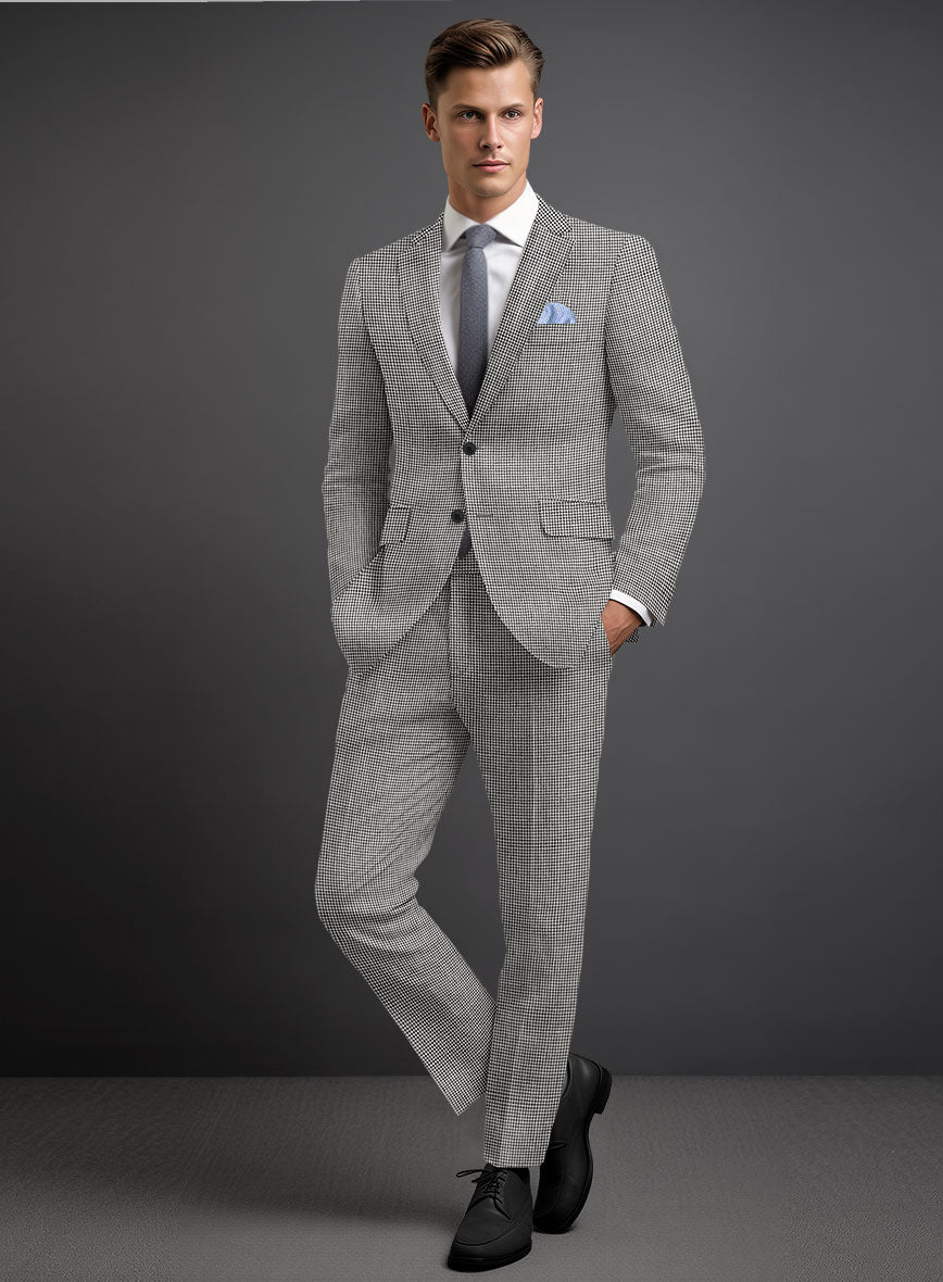 Solbiati BW Houndstooth Linen Suit - StudioSuits