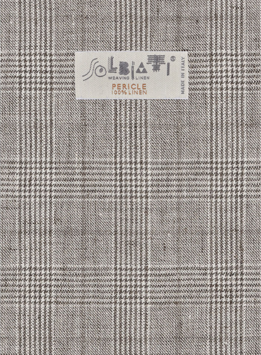 Solbiati Carre Brown Glen Linen Jacket - StudioSuits
