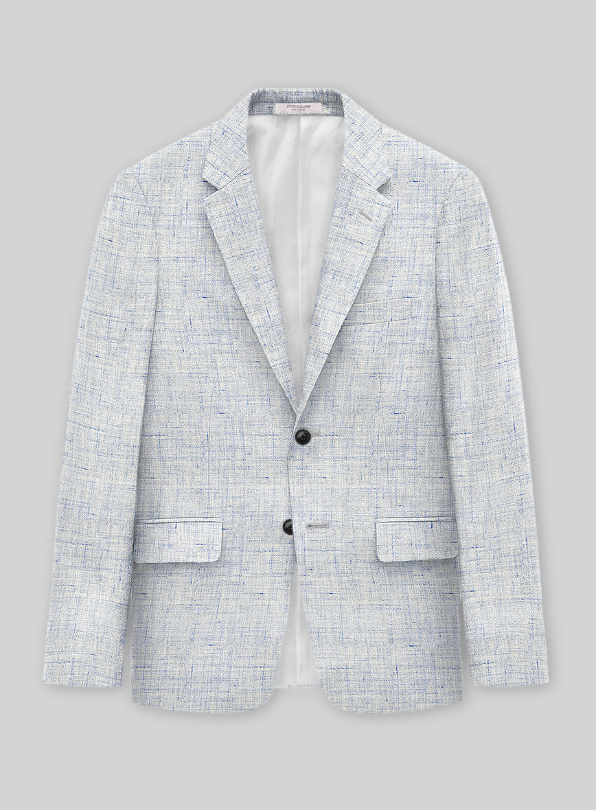 Solbiati Cloudweave Blue Linen Jacket - StudioSuits
