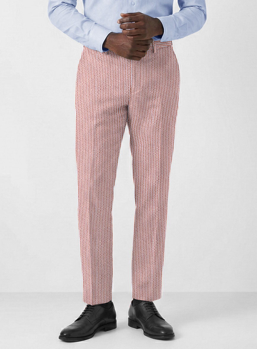 Solbiati Coral Red Seersucker Suit - StudioSuits