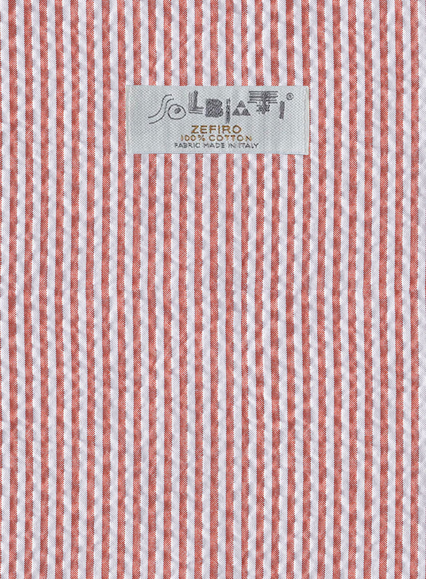 Solbiati Coral Red Seersucker Suit - StudioSuits