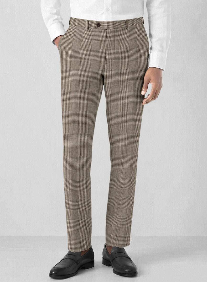 Solbiati Dark Brown Check Linen Suit - StudioSuits
