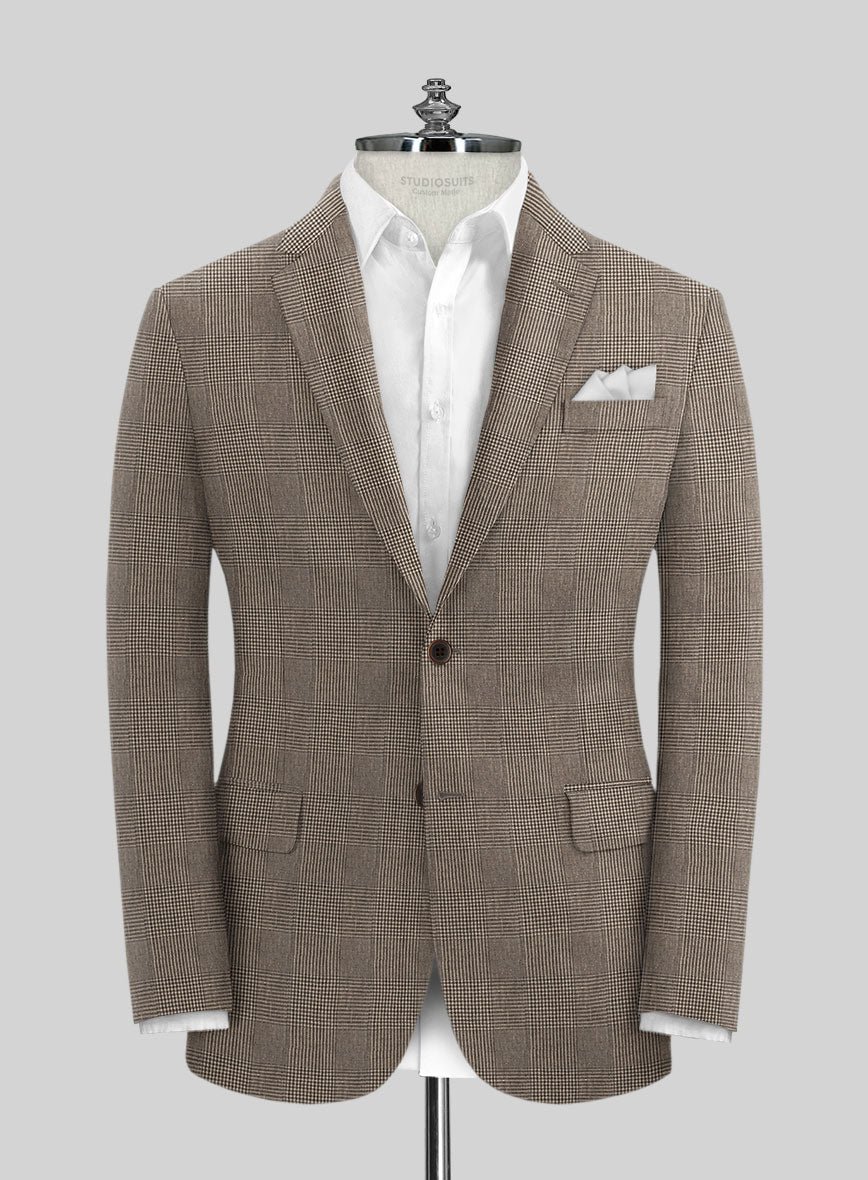 Solbiati Dark Brown Check Linen Suit – StudioSuits