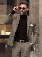 Solbiati Dark Brown Check Linen Suit - StudioSuits