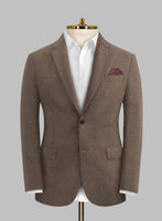 Solbiati Dark Brown Herringbone Linen Jacket - StudioSuits
