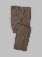 Solbiati Dark Brown Herringbone Linen Pants - StudioSuits