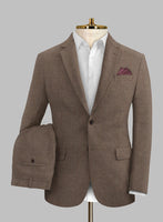 Solbiati Dark Brown Herringbone Linen Suit - StudioSuits