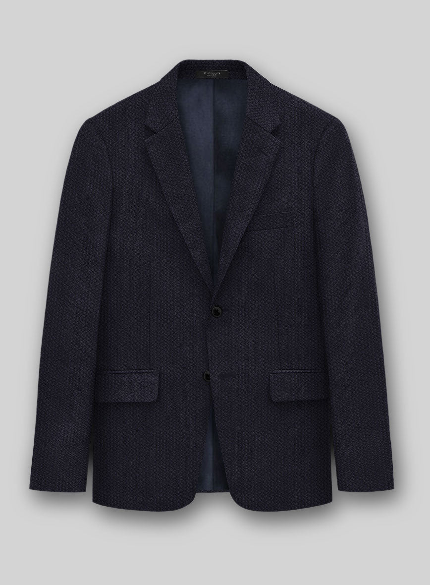 Solbiati Deep Blue Seersucker Jacket - StudioSuits