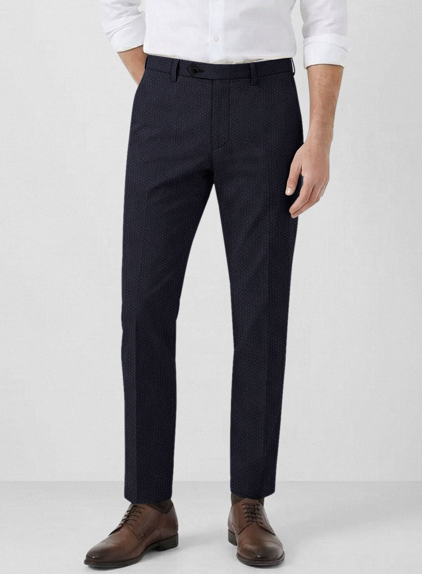 Solbiati Deep Blue Seersucker Pants - StudioSuits
