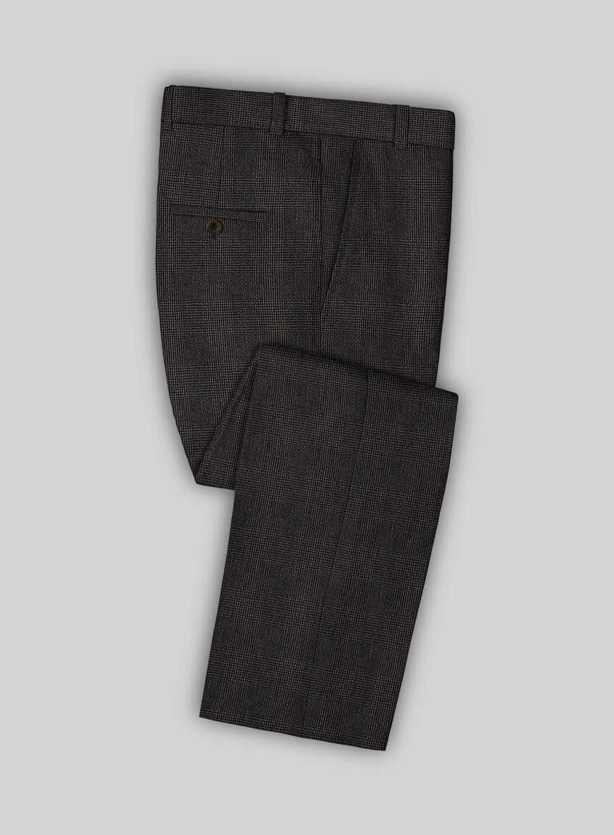 Solbiati Blue Brown Check Linen Suit - StudioSuits