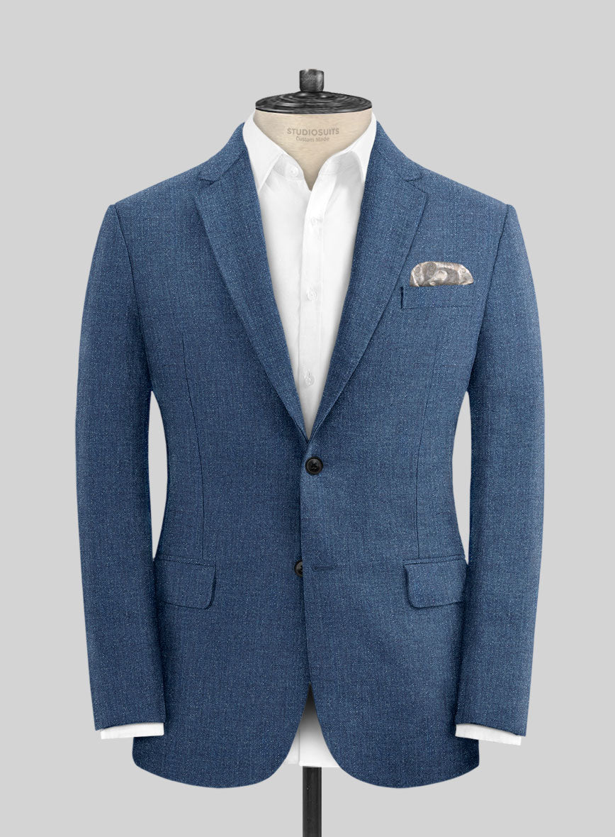 Solbiati Denim Mid Blue Linen Jacket - StudioSuits