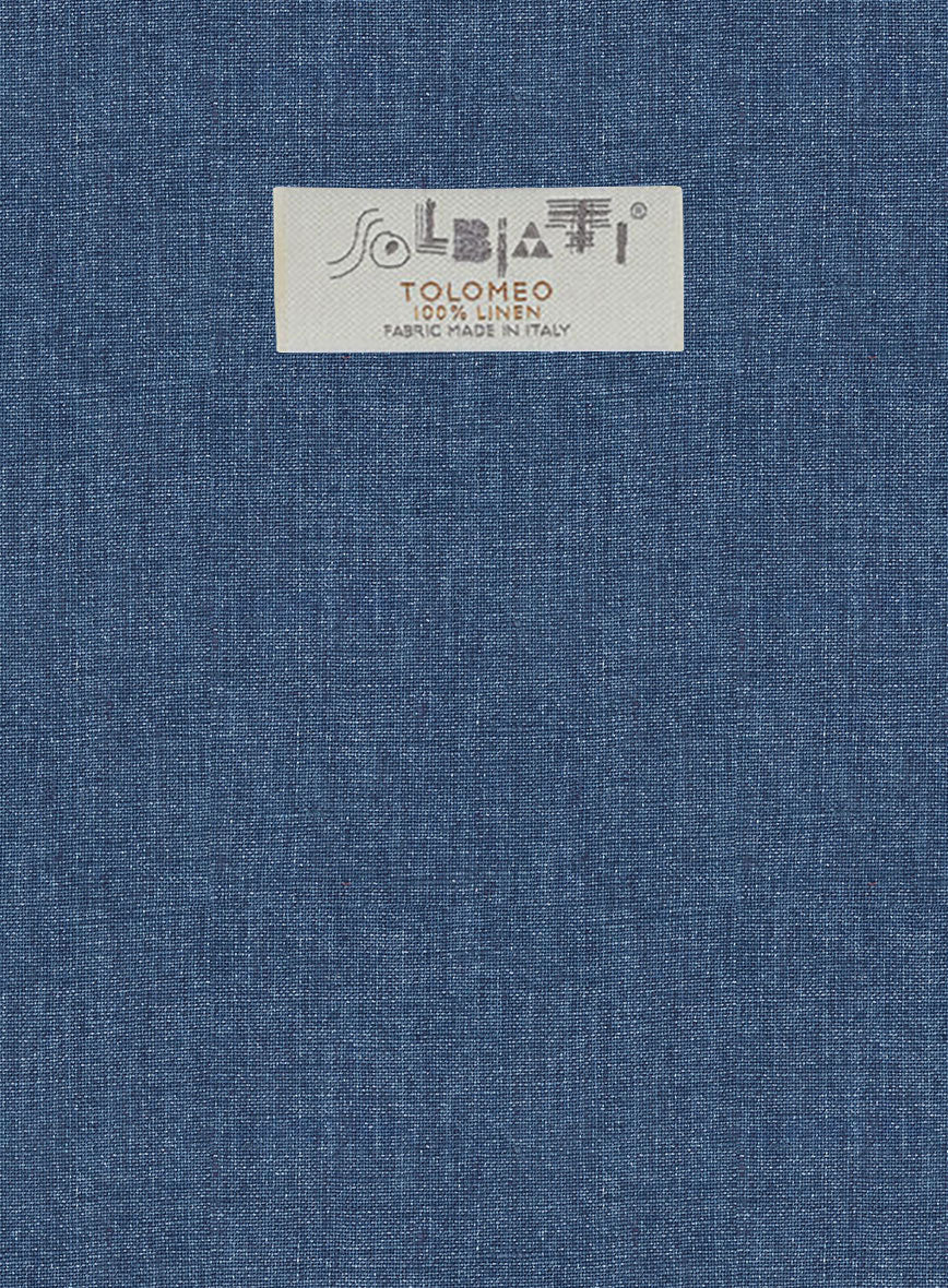 Solbiati Denim Mid Blue Linen Jacket - StudioSuits
