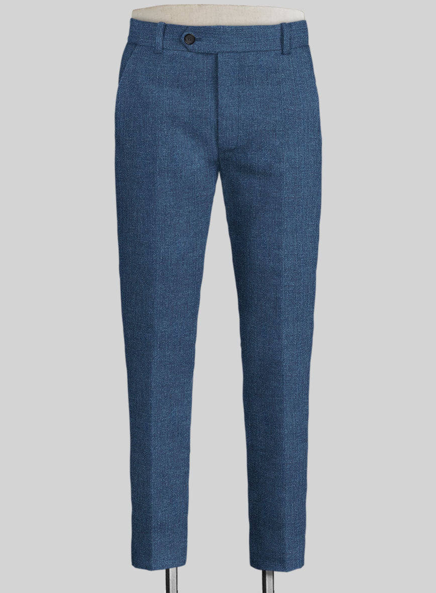 Solbiati Denim Mid Blue Linen Pants - StudioSuits