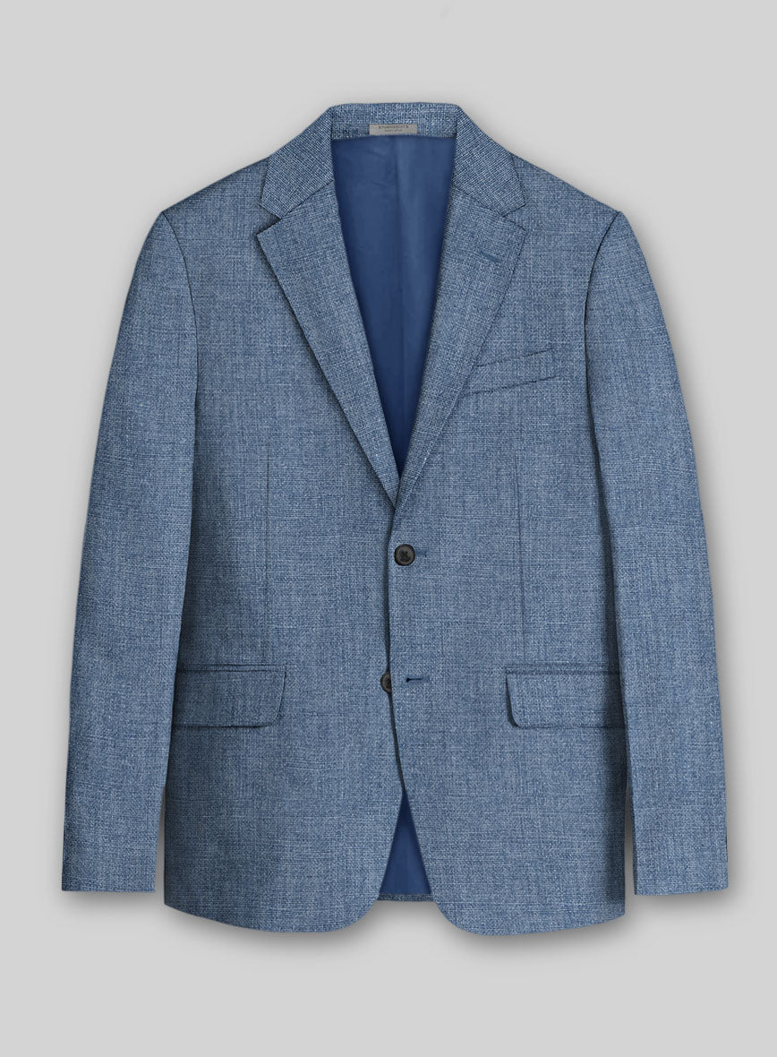 Solbiati Denim Light Blue Linen Jacket - StudioSuits