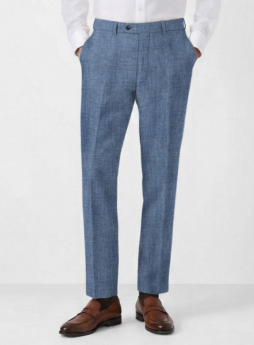 Solbiati Denim Light Blue Linen Pants - StudioSuits