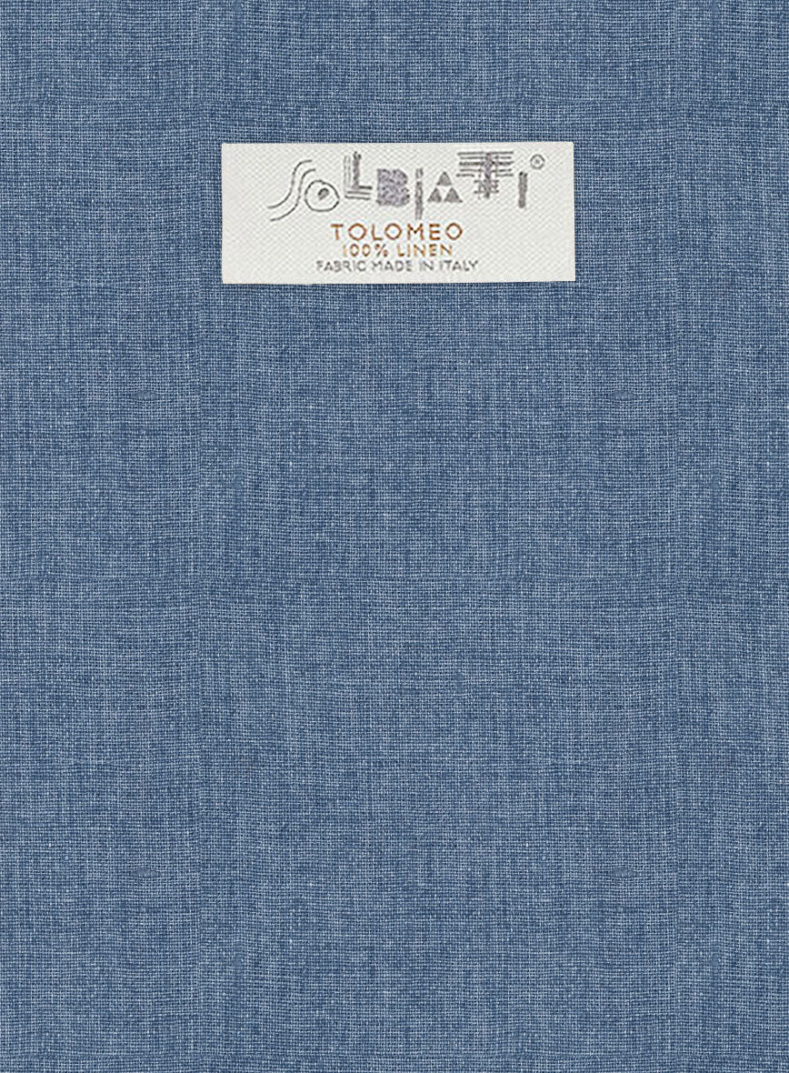 Solbiati Denim Light Blue Linen Pants - StudioSuits