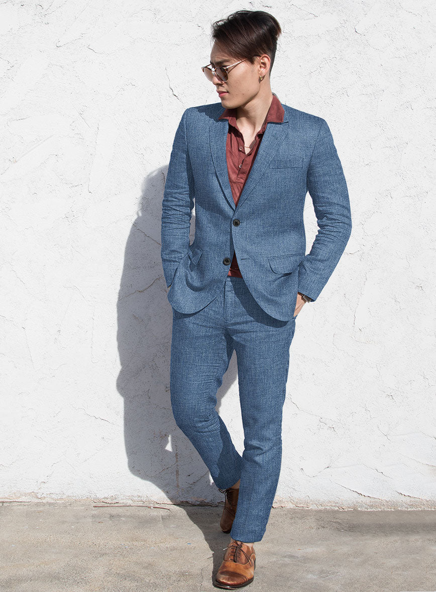 Bright Blue Linen Suit